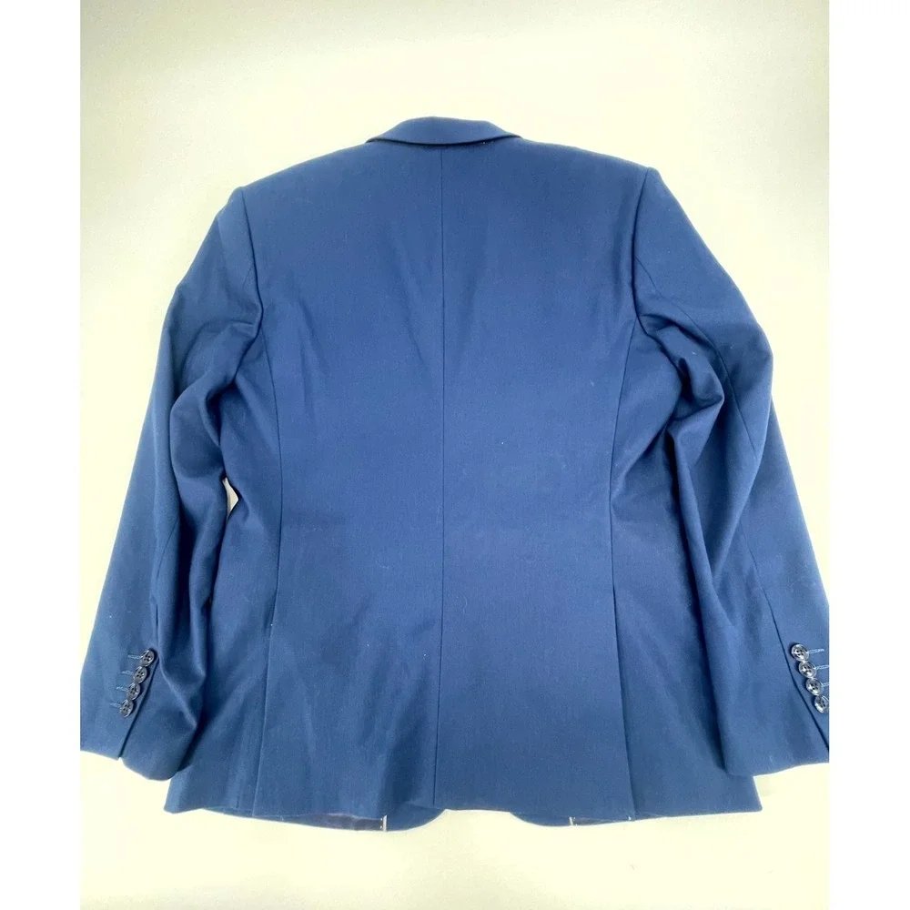 Alain Dupetit 2-Piece Suit Set Mens 40R/34W Royal Blue Tetron Slim Notch Lapel